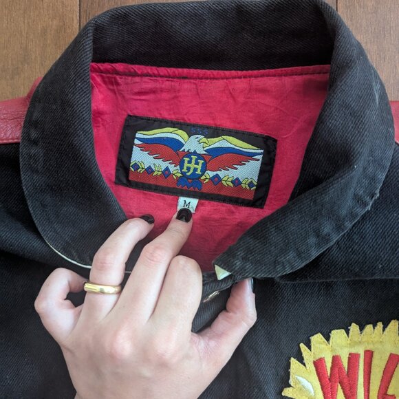 TAZ WILD THING JEFF HAMILTON VINTAGE LEATHER VARSITY JACKET - Picture 4 of 5